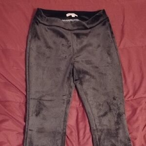 Black Velvet-Look Stretch Leggings